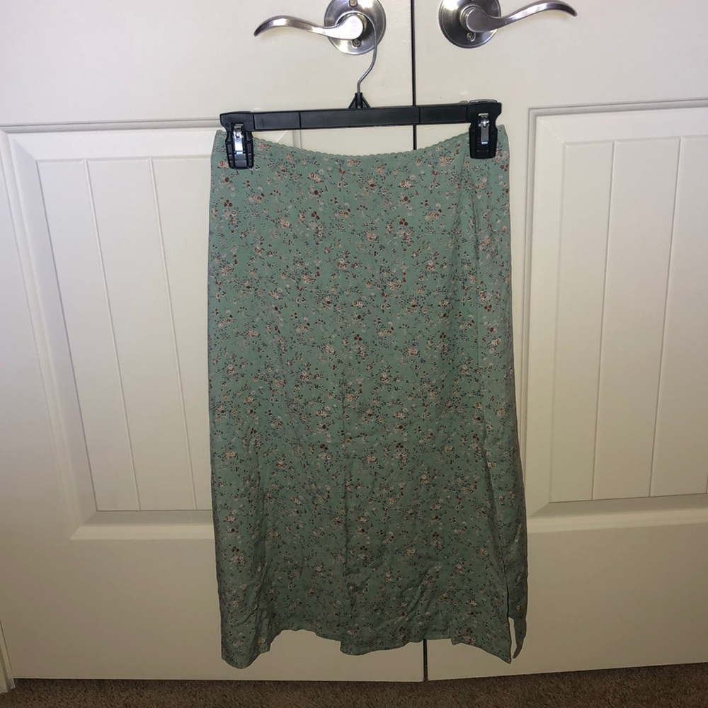 Sage Green Midi Skirt. NEVER WORN. TAGS.